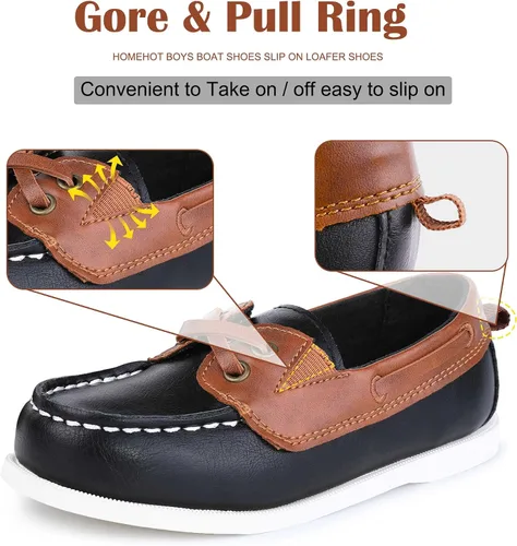 Vista 2 de HOMEHOT Zapatos de vestir para niños, zapatos casuales para la escuela, mocasines para niños (bebéniño pequeñoniño grande)