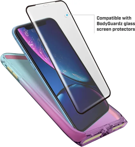 Vista 3 de BodyGuardz - Funda Harmony para Apple iPhone Xr (azul/violeta), protección contra impactos extremos y arañazos para iPhone XR (unicornio)