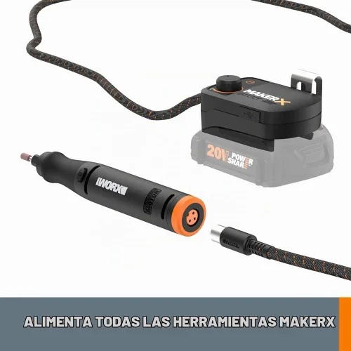 Vista 6 de Worx WA7151 20V MAKERX HubX Fuente de alimentación y adaptador de herramienta con puerto USB