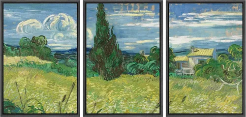 Vista 155 de wall26 Lienzo enmarcado para pared, juego de arte con flores de almendra de Vincent Van Gogh, naturaleza, ilustraciones de área silvestre, bellas