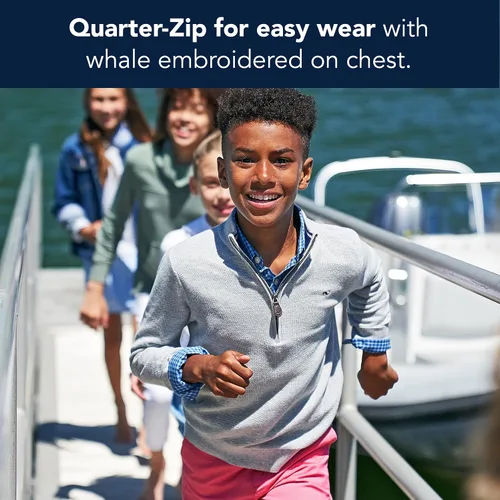 Vista 4 de vineyard vines Sudadera Saltwater con cremallera de 12 para niño