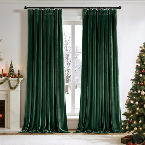 Vista 48 de ANRODUO Cortinas de terciopelo beige de 45 pulgadas de largo, opacas con aislamiento térmico insonorizado, cortinas de privacidad para oscurecer