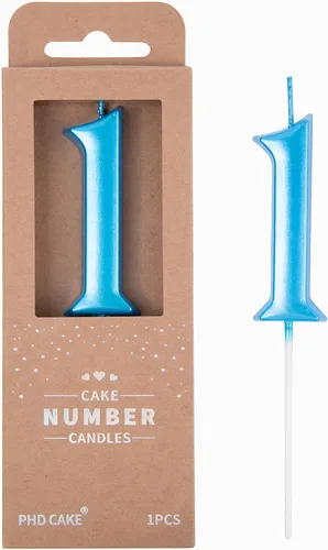 Vista 23 de PHD CAKE Velas de cumpleaños número 0 azul elegante de 2.76 pulgadas, velas de número azul, velas de número para pastel, celebración de fiesta