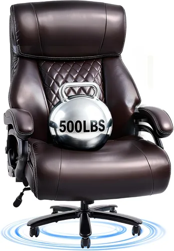 Vista 15 de FLEXISPOT Silla de oficina grande y alta de gran tamaño, reposabrazos abatibles de 180° para mascotas y leggings cruzados, silla de escritorio