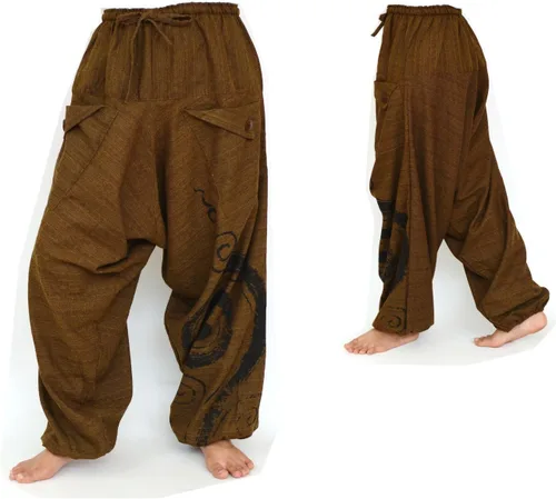 Vista 2 de Siamrose Pantalones holgados de yoga Harem, pantalones de pierna ancha, para hombres y mujeres, 2 bolsillos, talla única