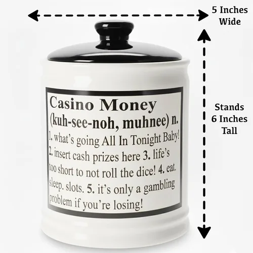 Vista 4 de Tarro de dinero de casino, Alcancía de casino, Slots Casino Decoraciones de fiesta, Plato de caramelo de jugadores, Juegos de casino Regalos de mesa