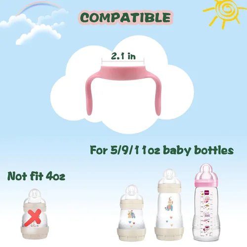 Vista 2 de Asas para biberones compatibles con botellas de mamá, accesorios para biberones, paquete de 4
