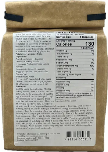 Vista 2 de Authentic Foods Almidón de patata - 3 lb