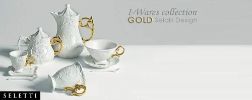 Vista 2 de Seletti I-Wares I-Teapot Blanco/Dorado