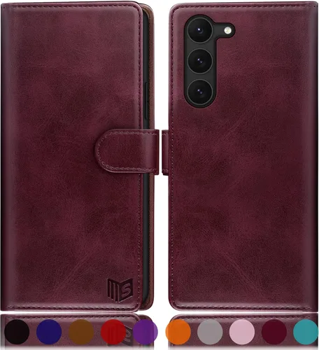 Vista 14 de SUANPOT Funda tipo cartera para Samsung Galaxy S23 5G con bloqueo RFID, soporte para tarjetas de crédito, cubierta protectora de cuero PU tipo libro