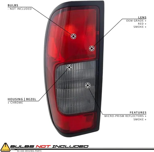 Vista 3 de EPIC LIGHTING Luces traseras halógenas estilo OE Reemplazo de montaje de humo rojo para NISSAN 00-04 FRONTIER (desde 10/1999) - Par
