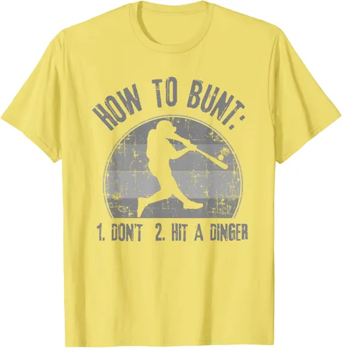 Vista 43 de Cómo Bunt Don't Hit A Dinger - Camiseta divertida de béisbol y sóftbol, Negro, S