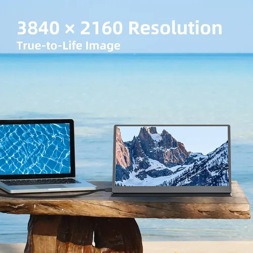 Vista 8 de Upperizon Monitor portátil de 15.6 pulgadas 4K UHD 3840X2160 100% sRGB 60Hz IPS HDR HDMI USB-C Monitor de viaje para laptop, MacBook, PC, Surface