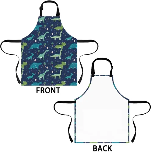 Vista 2 de Cozeyat Delantales de cocina para niños y niñas, delantales de pintura con bolsillos, delantales ligeros con correa ajustable