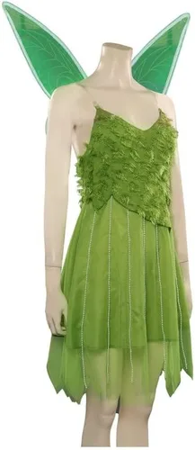 Vista 4 de Baycon Tinker Bell - Disfraz de hada elfo de ala, vestido de cosplay, uniforme para Halloween