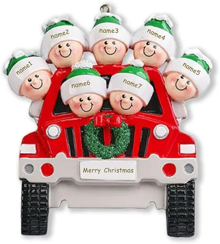 Vista 13 de Adorno personalizado para árbol de Navidad, familia de 2 nombres, adorno de Navidad con nombre personalizado para la familia (2 nombres)