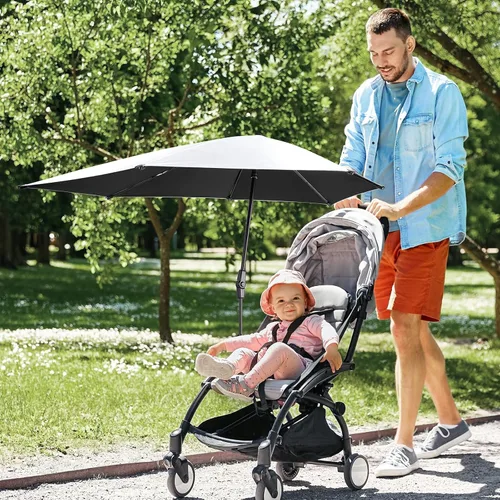 Vista 8 de G4Free Sombrilla ajustable UPF 50+ XL con abrazadera universal, protección UV, sombrilla para silla de playa, cochecito, silla de ruedas, carrito