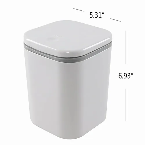 Vista 2 de Mini bote de basura con tapa, papelera desplegable para encimera, color gris Removable Small Garbage Can, Tiny Plastic Trash Bin, Counter Garbage