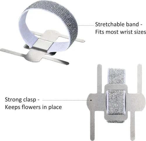 Vista 3 de Chinco 24 bandas elásticas para muñeca, pulseras elásticas para muñeca, accesorios de muñeca elegantes para bodas, fiestas, novia, dama de honor