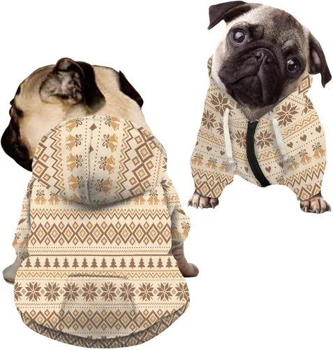 Vista 11 de Howilath Sudaderas con la bandera estadounidense para perros medianos, abrigo de invierno con diseño de pata de cachorro, ropa cálida con capucha