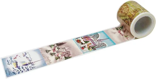Vista 19 de Wrapables Diseños Decorativos Washi Cinta de Enmascarar, 0.787 in x 16.4 ft, Trenes de Navidad