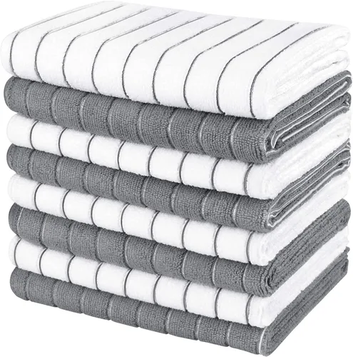 Vista 7 de AIDEA - Juego de 8 toallas de cocina para cocina, color gris, paño
