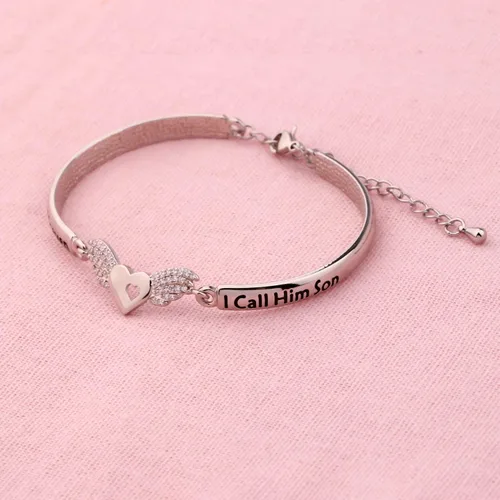Vista 4 de LQRI Pulsera conmemorativa para la pérdida de un miembro de la familia, regalo My Guardian Angel Lives in Heaven I Call HimHer Grandpa Son Grandma