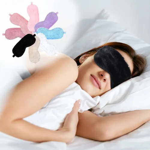 Vista 4 de Geyoga 8 máscaras de ojos de felpa a granel para dormir, máscara de ojos de piel sintética, recuerdos de fiesta de pijamas, máscaras para mujeres