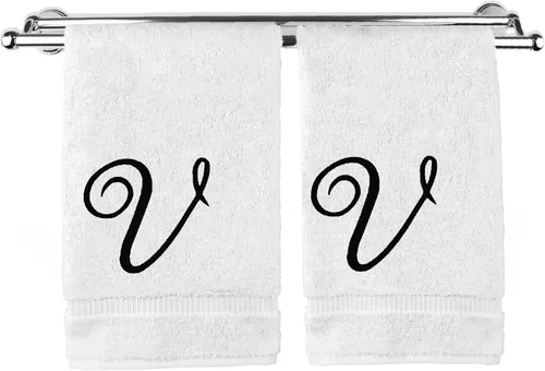 Vista 241 de Toalla de mano con monograma, regalo personalizado, 16 x 30 pulgadas, extra absorbente, 100% algodón turco, acabado de rizo suave, para baño, cocina