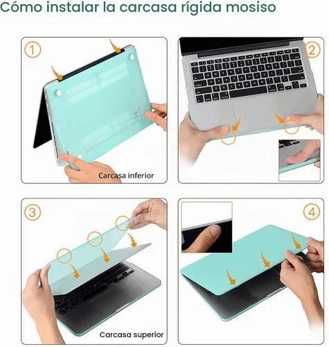 Vista 3 de Funda rígida de plástico Mosiso, con tapa para teclado, protección para pantalla. Solo para MacBook Pro 13 pulgadas con visualización de retina sin