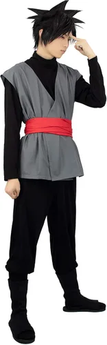 Vista 2 de C-ZOFEK Disfraz de cosplay negro para hombre traje de kung fu de anime M