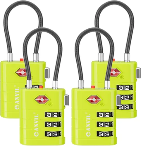 Vista 28 de ANVIL Candados para Equipaje Aprobados por TSA – Candados de Viaje de Combinación TSA008 de Alta Seguridad con Indicador de Inspección para Maletas