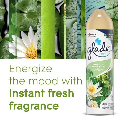 Vista 3 de Glade - Ambientador, espray de habitación, Bamboo & Waterlily Bliss, 8 onzas