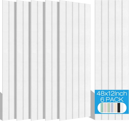 Vista 9 de BUBOS Paquete de 6 paneles acústicos grandes, paneles insonorizados de 48 x 12 pulgadas para paredes, paneles acústicos autoadhesivos, paneles