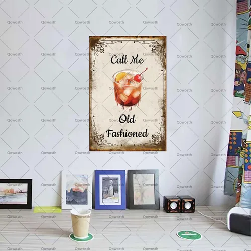 Vista 2 de Póster de metal con texto en inglés "Call Me Old Fashioned Vintage Whisky Metal Poster Funny Retro Bar Bar Bar Room Kitchen Whisky Lovers Gifts 8x12