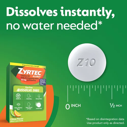 Vista 6 de Zyrtec disuelve las lengüetas, fruta cítrica, contenido de 24
