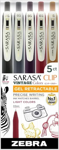 Vista 12 de Zebra Pen Sarasa Clip Decoshine - Bolígrafo de gel retráctil, punta fina de 0.020 in, colores metálicos surtidos, funciona bien en papel oscuro