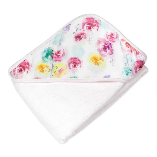 Vista 3 de Paquete de 2 toallas con capucha Flor de rosa