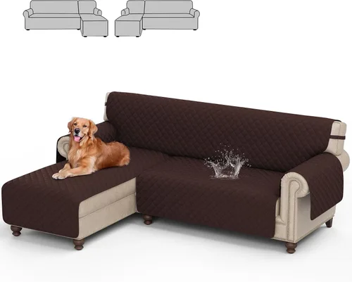 Vista 11 de cjc Funda de sofá reversible para perros con correas elásticas, resistente al agua, protector de muebles para mascotas, funda de sofá para sofá de 3