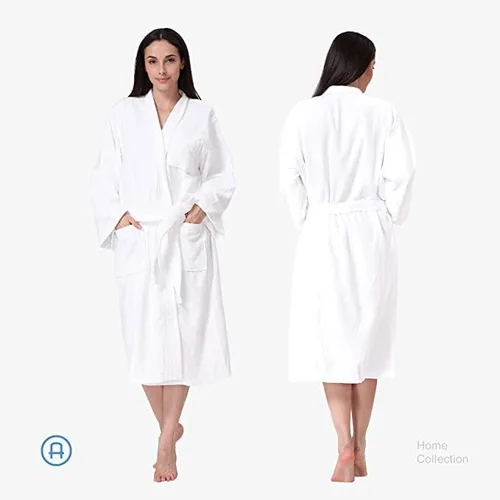 Vista 2 de Acanva Women's & Men's Terry Robe Plush Cotton Spa Kimono Bathrobe
