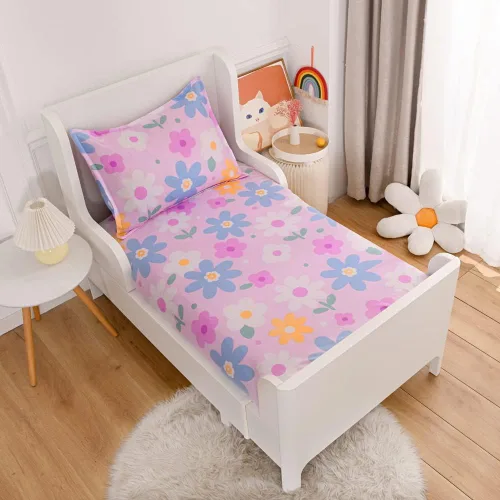 Vista 18 de Juego de 2 sábanas bajeras y fundas de almohada suaves para cama con bonitos patrones de cachorros, sábanas estampadas con patrón de perritos para 2