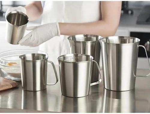 Vista 8 de CURTA Taza medidora de acero inoxidable 18/8 con mango y labio de vertido, 16 oz (2 tazas, 16.9 fl oz)