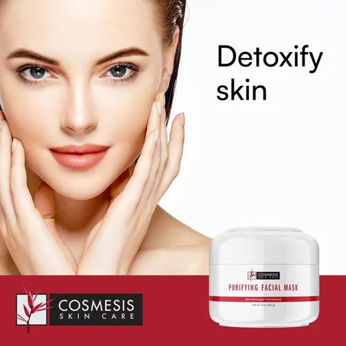 Vista 3 de Mascarilla facial purificadora, desintoxica y calma la piel con zinc, azufre y alcanfor fórmula infundida para tez clara - 2 onzas