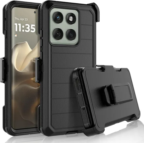 Vista 12 de Njjex - Funda para Moto Edge 2023/Edge 5G UW 2023/Edge 40 Pro con clip para cinturón Naranja