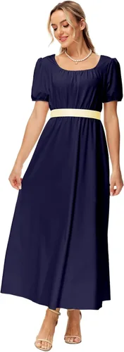 Vista 5 de AOBUTE Womens Regency Dress Halloween Costume Maxi Dresses with Satin Sash
