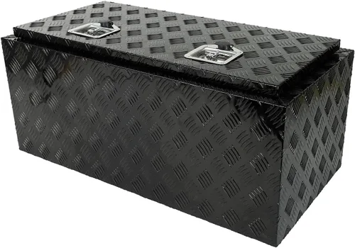 Vista 24 de confote Caja de herramientas chapada en aluminio resistente de 18 x 17 x 18 pulgadas, caja de herramientas para debajo de la carrocería, caja