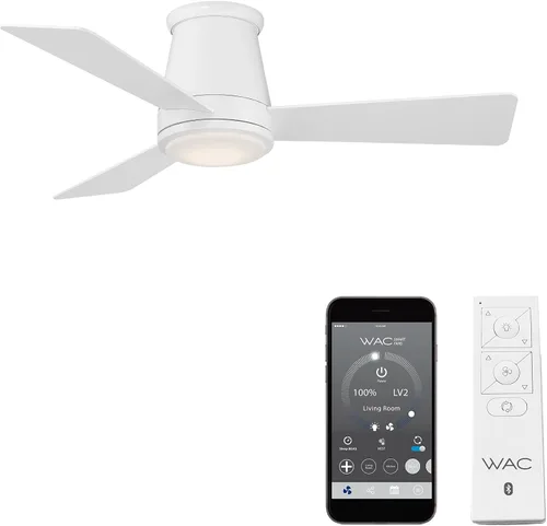 Vista 14 de WAC Lighting - Ventilador de techo de 3 aspas de aluminio inteligente de montaje empotrado en níquel cepillado