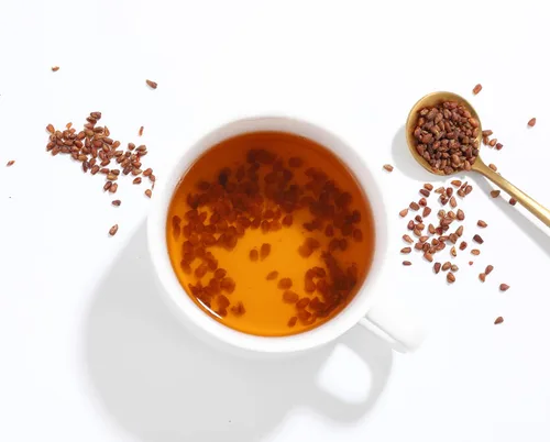 Vista 4 de Té de trigo sarraceno tartario del Himalaya de alta calidad, 16 onzas/15.98 oz, trigo sarraceno tostado negro, 100% natural y sin cafeína, aromático.