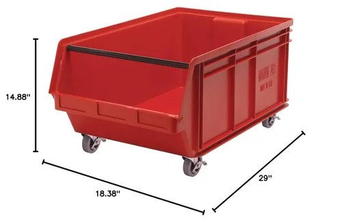 Vista 2 de QUANTUM STORAGE SYSTEMS QMS843MOBRD MAGNUM - Organizador móvil de piezas resistentes, contenedores rojos de 29 pulgadas de largo x 19 pulgadas