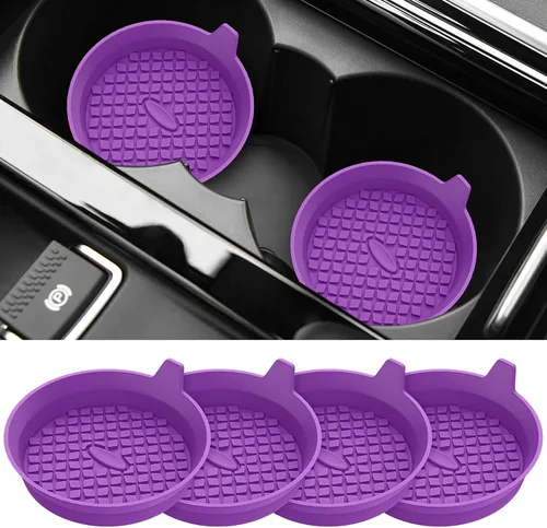 Vista 17 de ME.FAN Posavasos para Portavasos de Coche [Paquete de 4] Alfombrillas de Silicona para Tazas, Accesorios Interiores Universales Antideslizantes